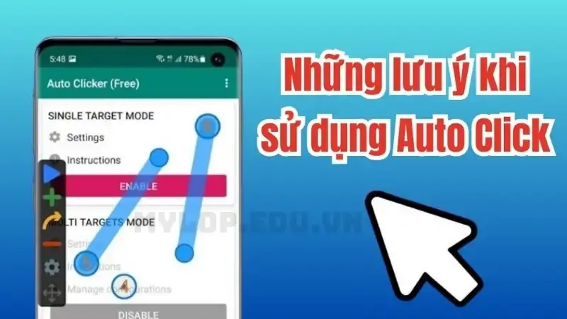 Những lưu ý khi sử dụng Auto Click