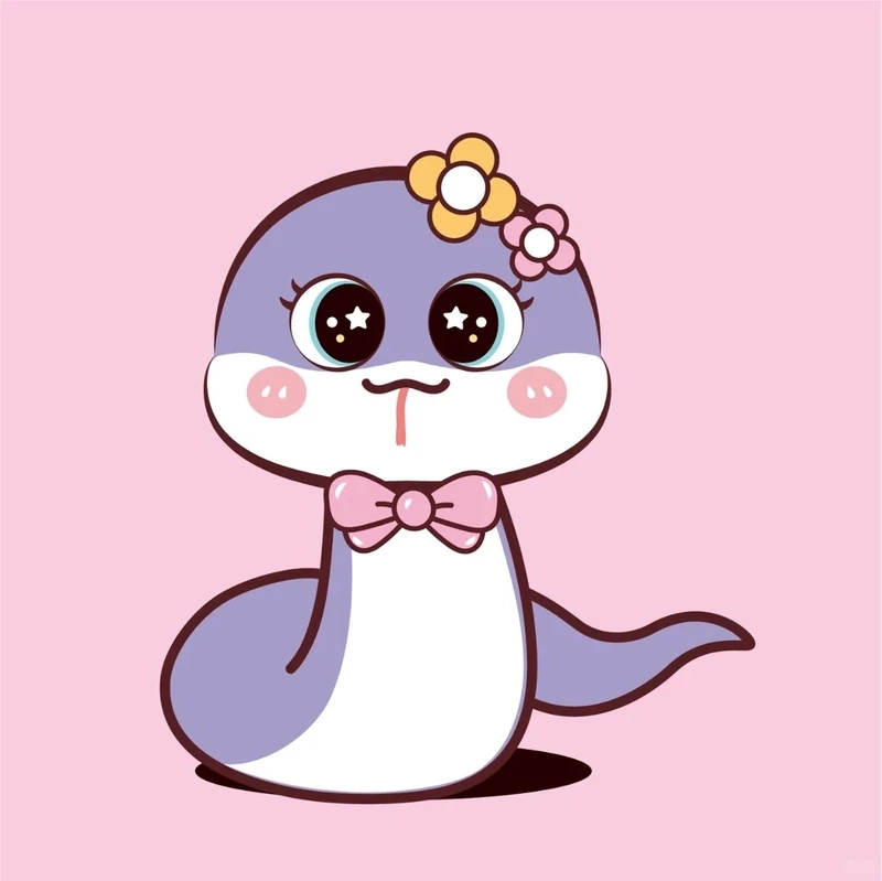 Bộ ảnh hình rắn chibi cute nhìn là thấy vui