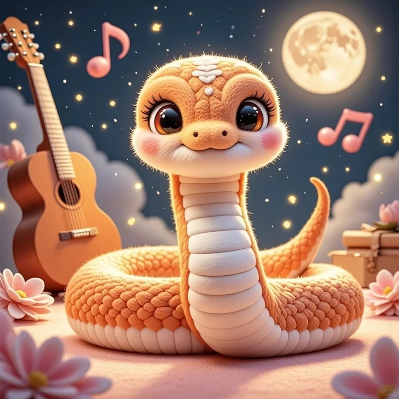 Phong cách quốc tế với snake rắn chibi cute