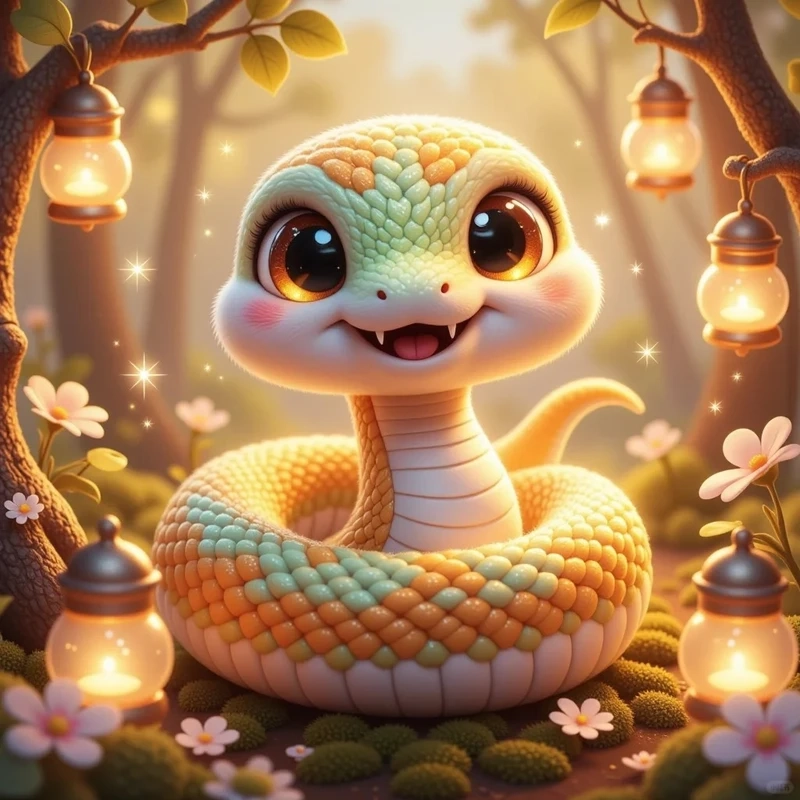 Ngắm nhìn hình ảnh con rắn chibi cực kỳ đáng yêu